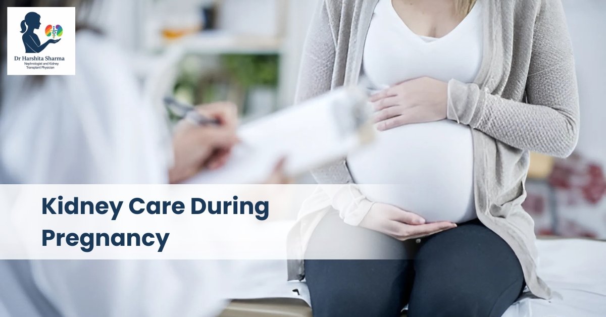 Pregnant woman consulting a doctor for kidney care during pregnancy – guided by Dr. Harshita Sharma, Nephrologist in Bhopal.