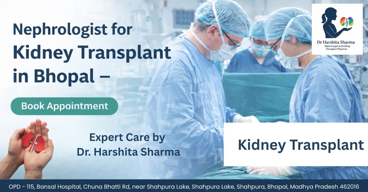 Nephrologist for Kidney Transplant in Bhopal – Dr. Harshita Sharma providing expert kidney transplant care at Bansal Hospital, Bhopal